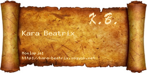 Kara Beatrix névjegykártya
